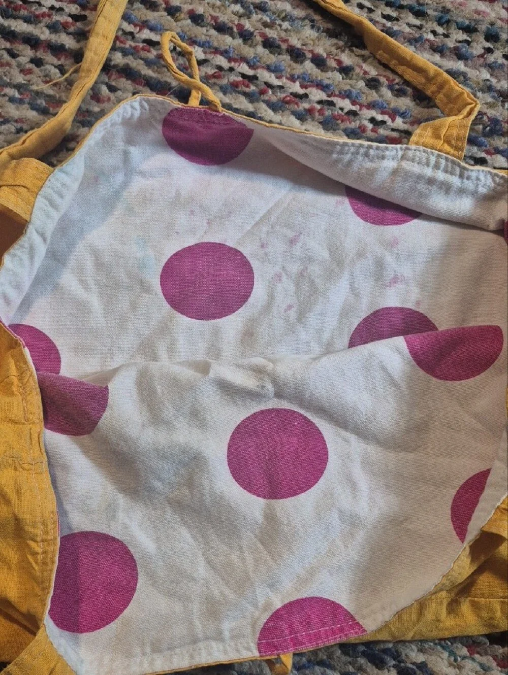 Yellow Canvas Tote Bag with White 'PINK' Print